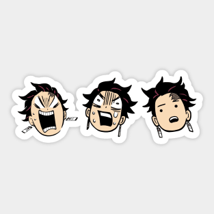 Tanjiro Mood Faces Demon Slayer Kimetsu No Yaiba Sticker